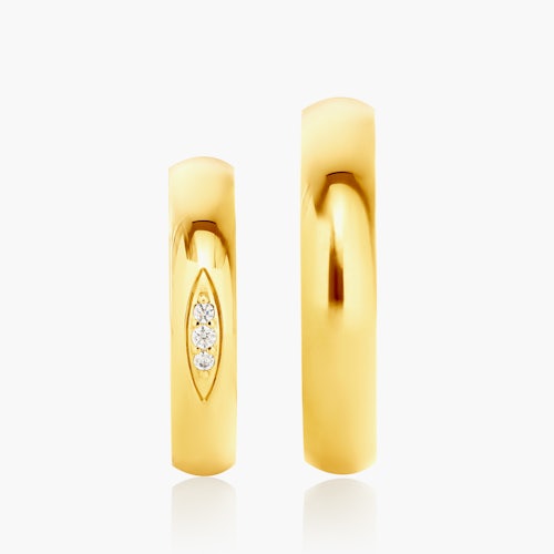 Obrączki ślubne: złote, półokrągłe, 4 mm